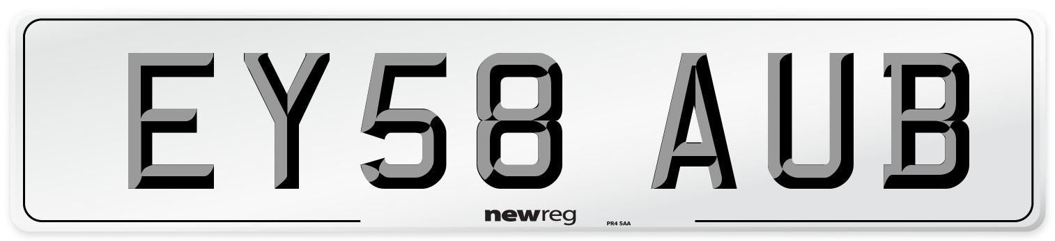 EY58 AUB Number Plate from New Reg